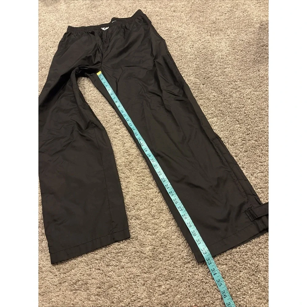 VINTAE Columbia mens Black Rain Pants Elastic Zip Ankles Large L USA Packable!